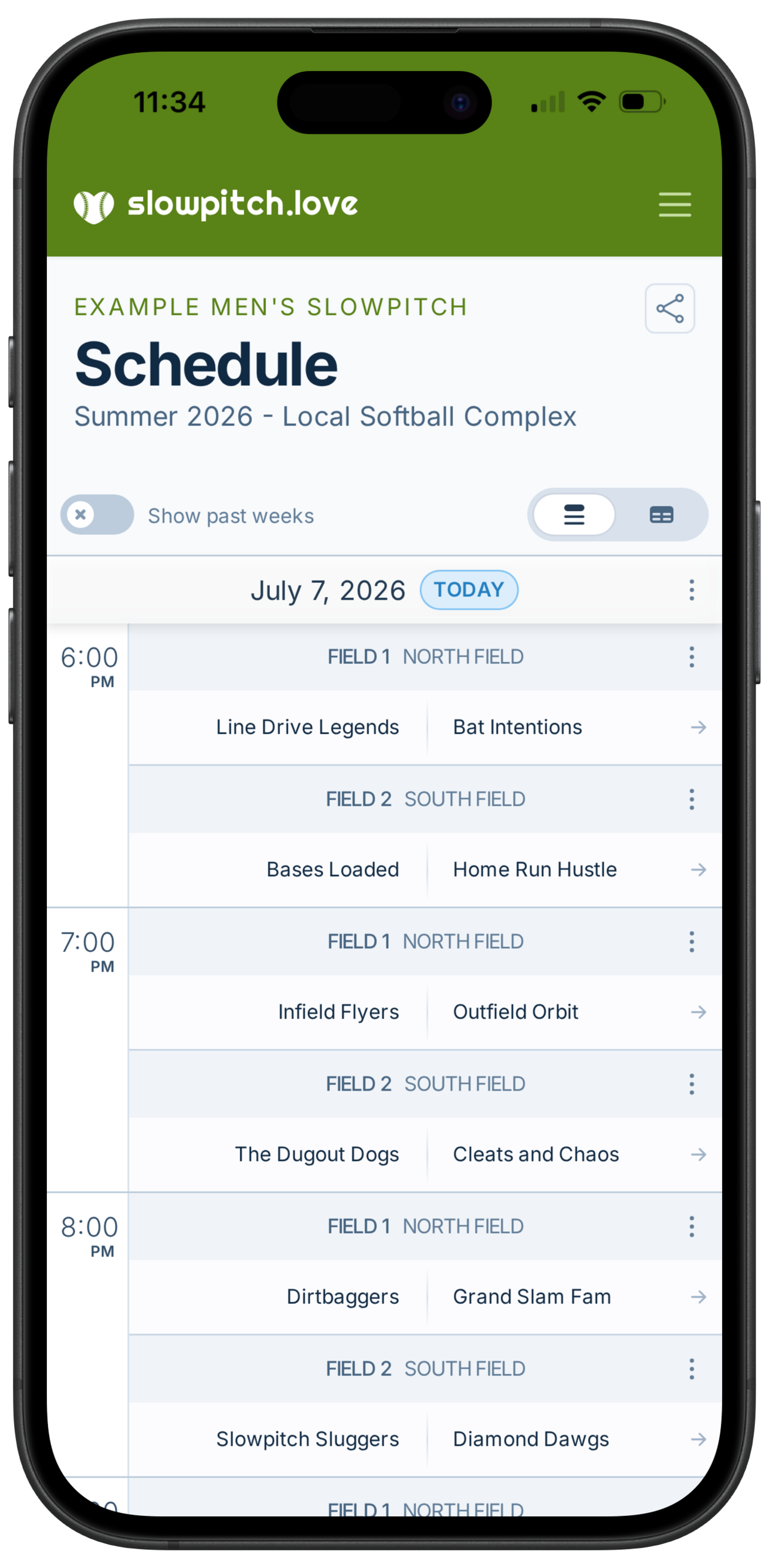 Scheduling form screenshot on a mobile device